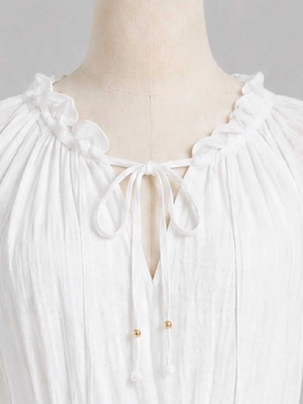 Calvin Klein White Tiered Tie Split V-Neck Midi Dress with Tie Waist - Picture 5 of 9
